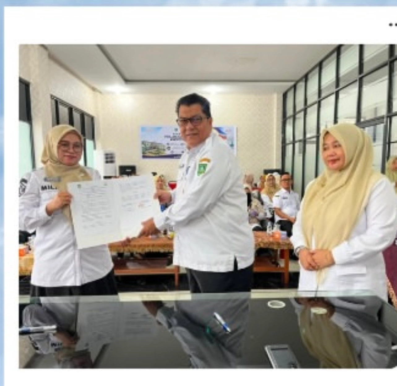 Penandatangan PKS Puskesmas Tenggayun dengan UPT BK RSUD Bengkalis